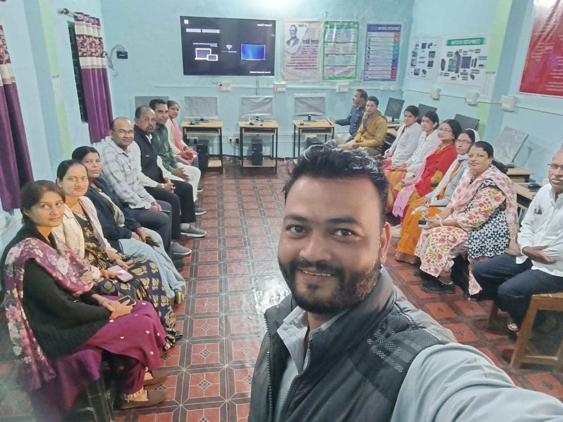 Training to operate Smart TV to all teachers of Government Higher Secondary School Jam